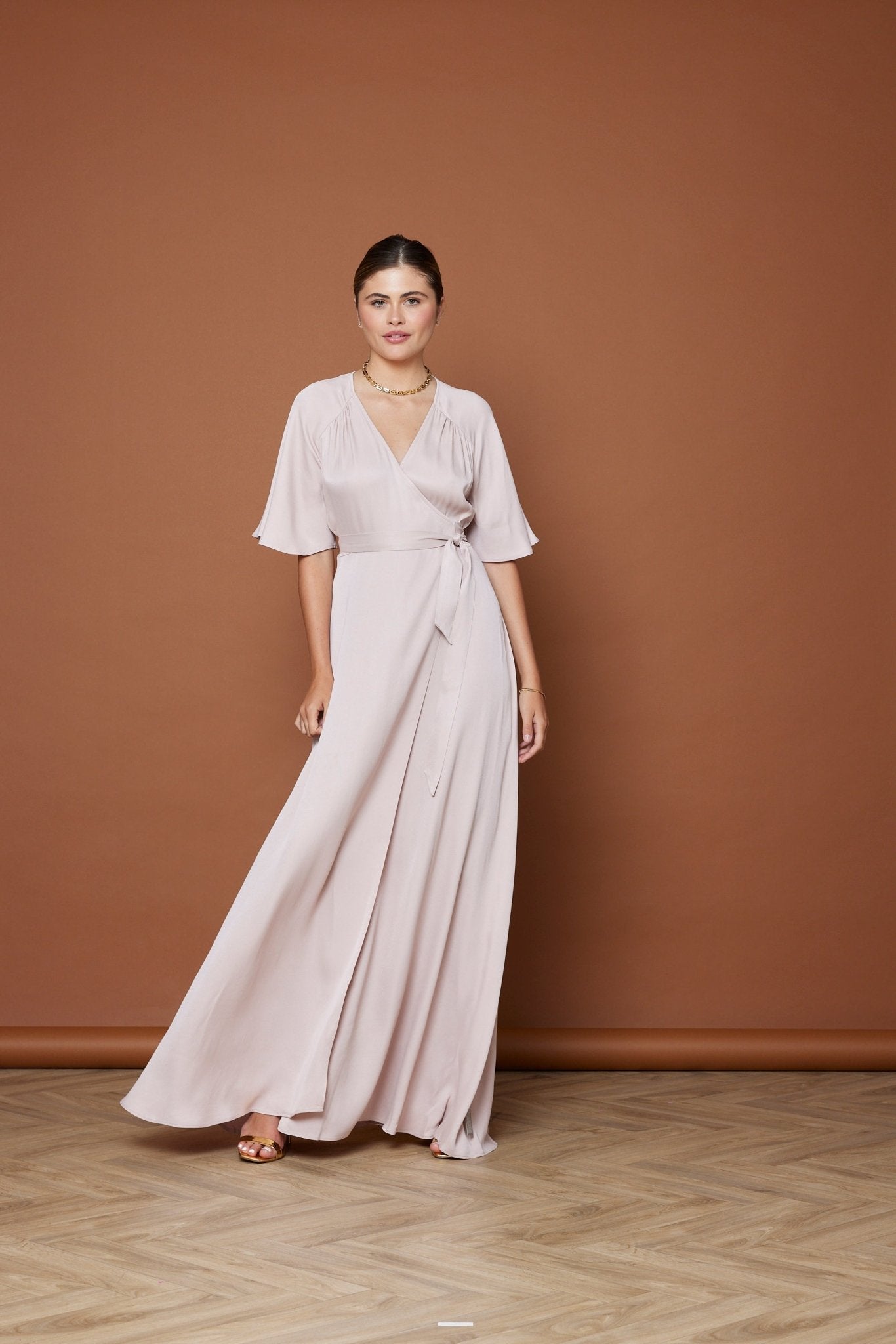 Pale pink wrap discount dress