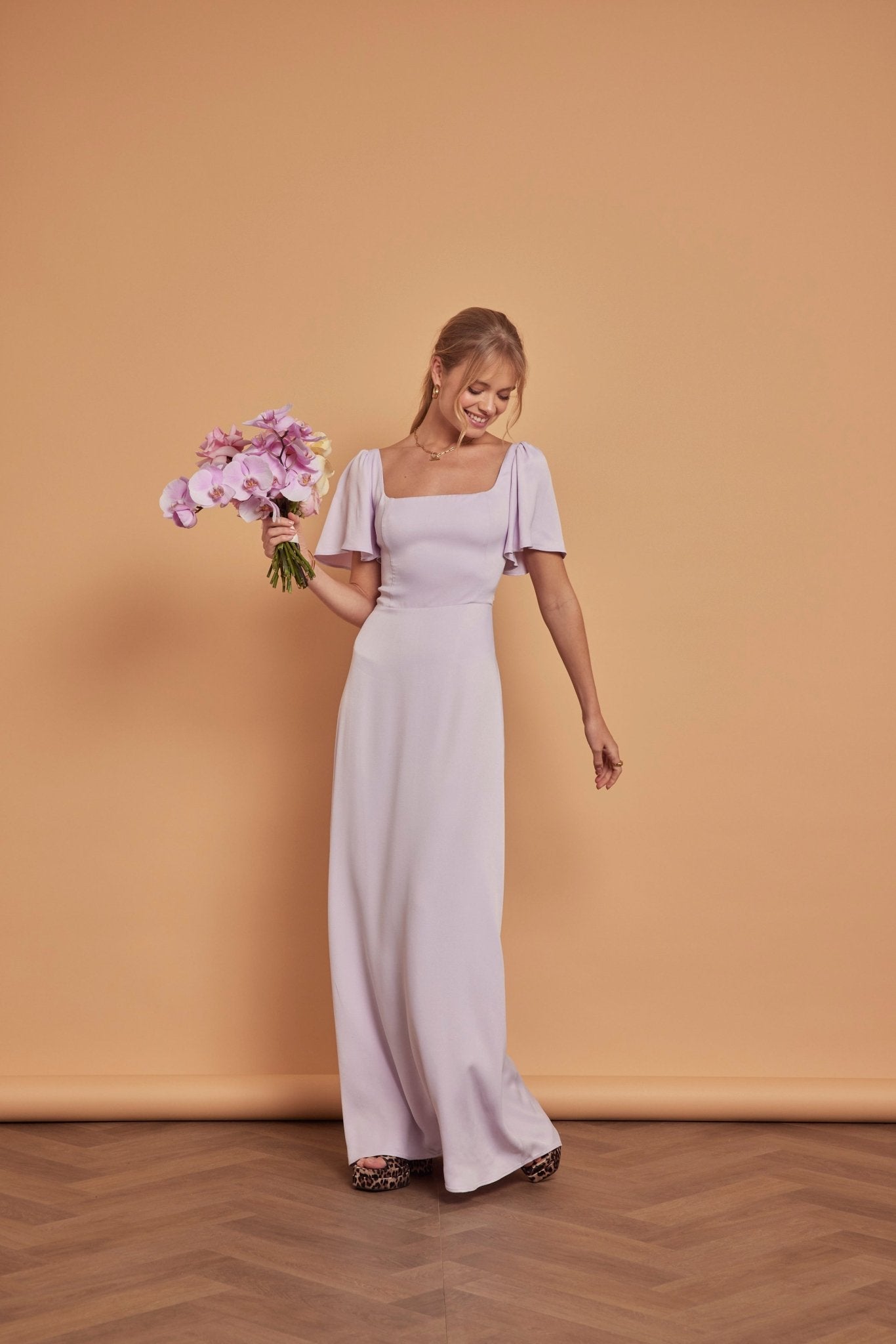 Clemmie Satin Dress - Lilac - Maids to Measure