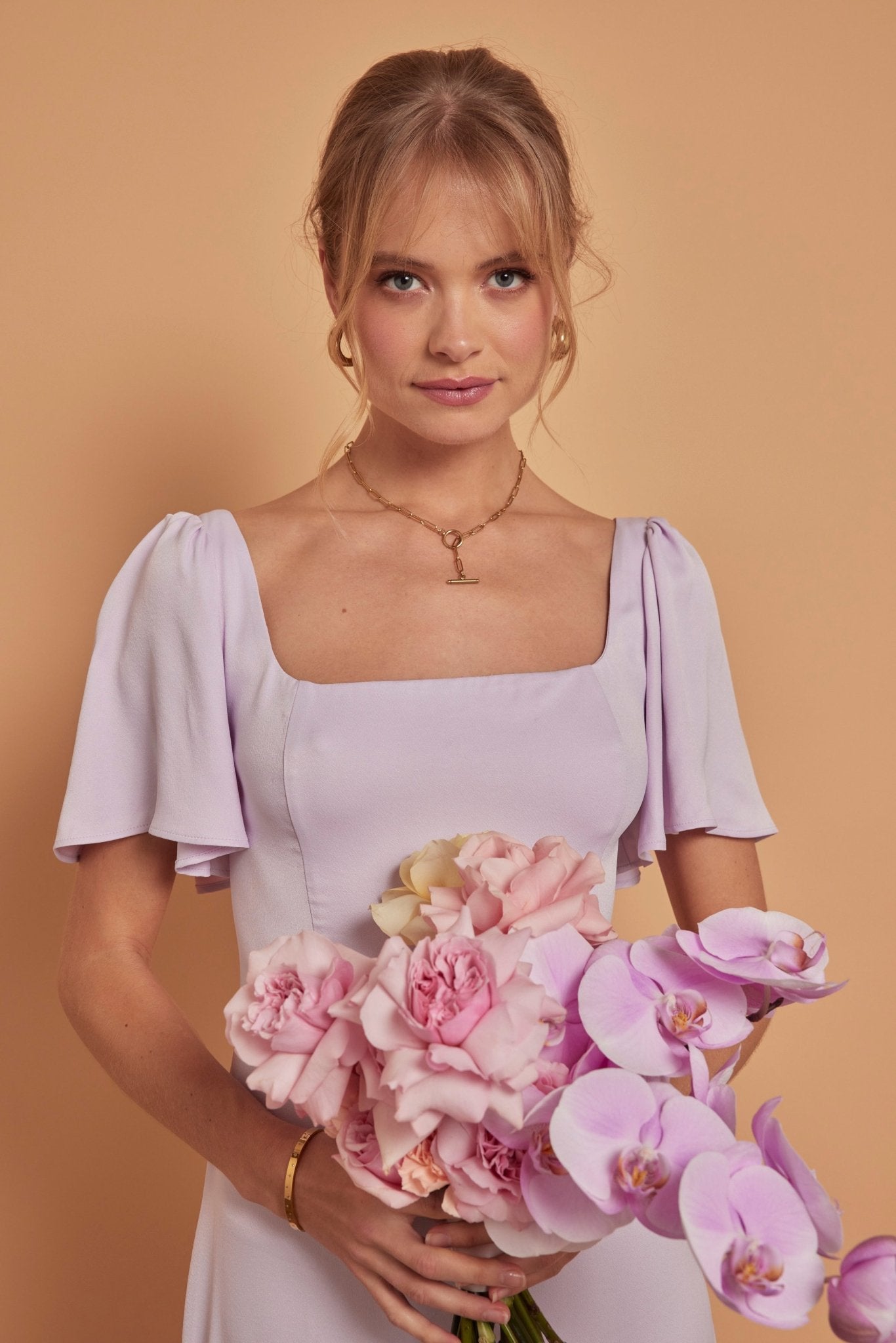 Clemmie Satin Dress - Lilac - Maids to Measure