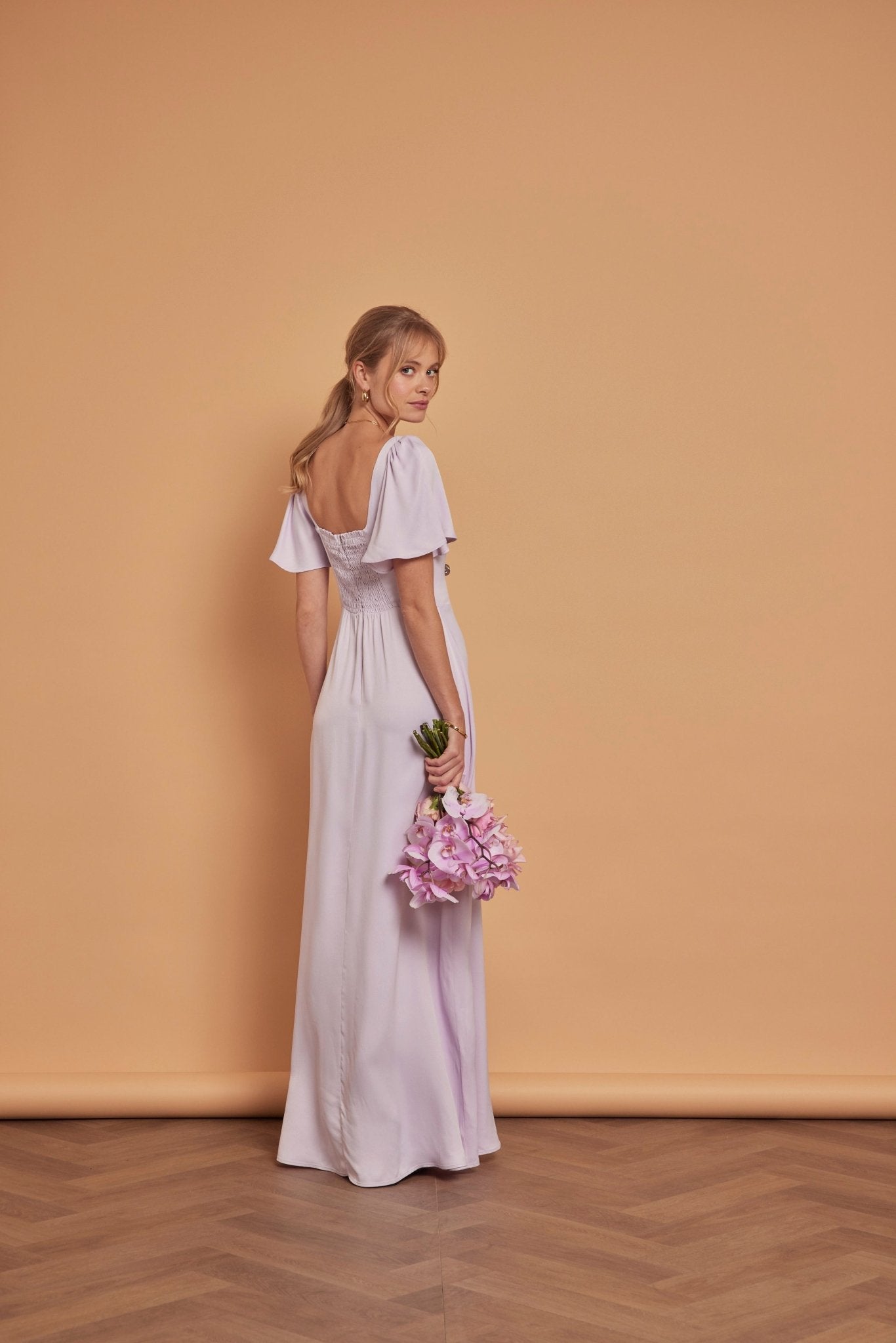 Clemmie Satin Dress - Lilac - Maids to Measure