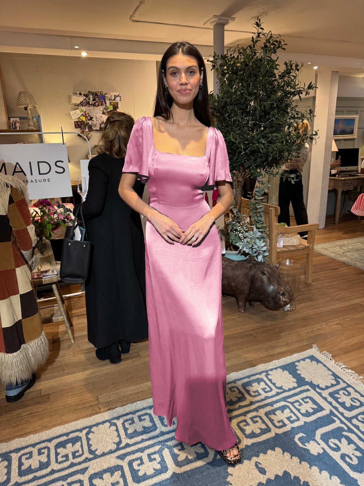 Clemmie Satin Dress - Orchid Pink - Maids to Measure