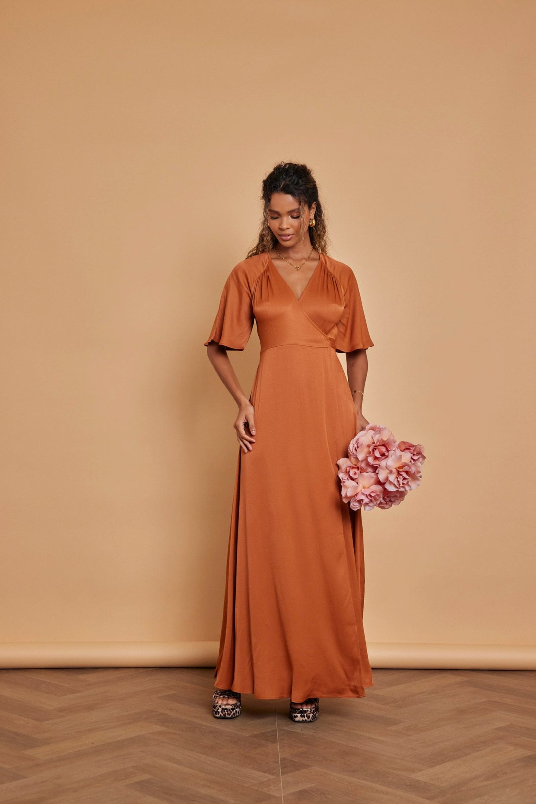 Our Margot Burnt Orange Bridesmaid Dress Maids to Measure