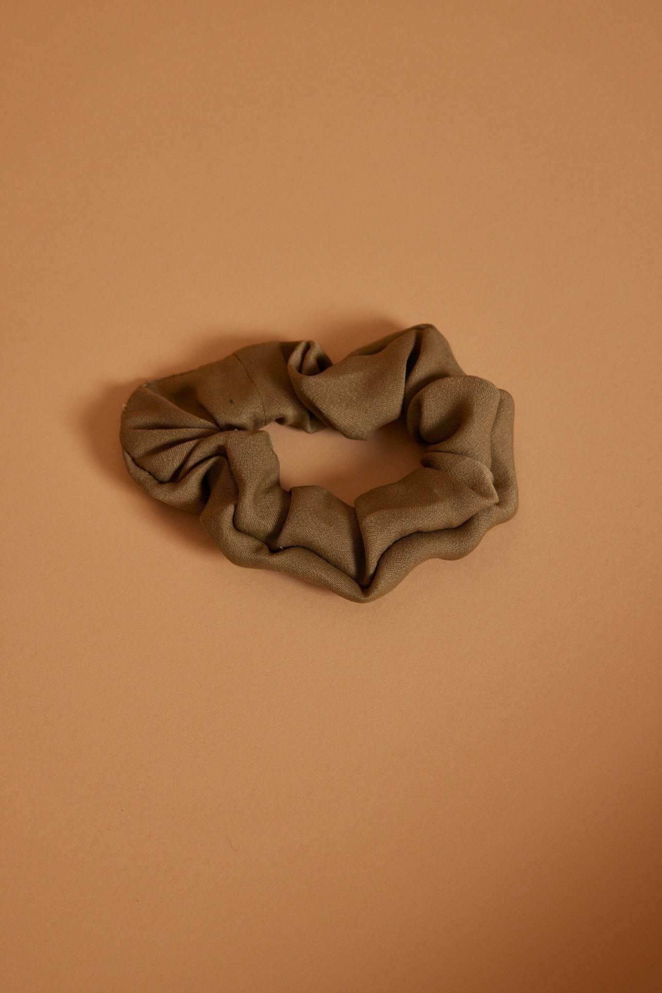 Satin Olive Green Scrunchie - Maids to Measure