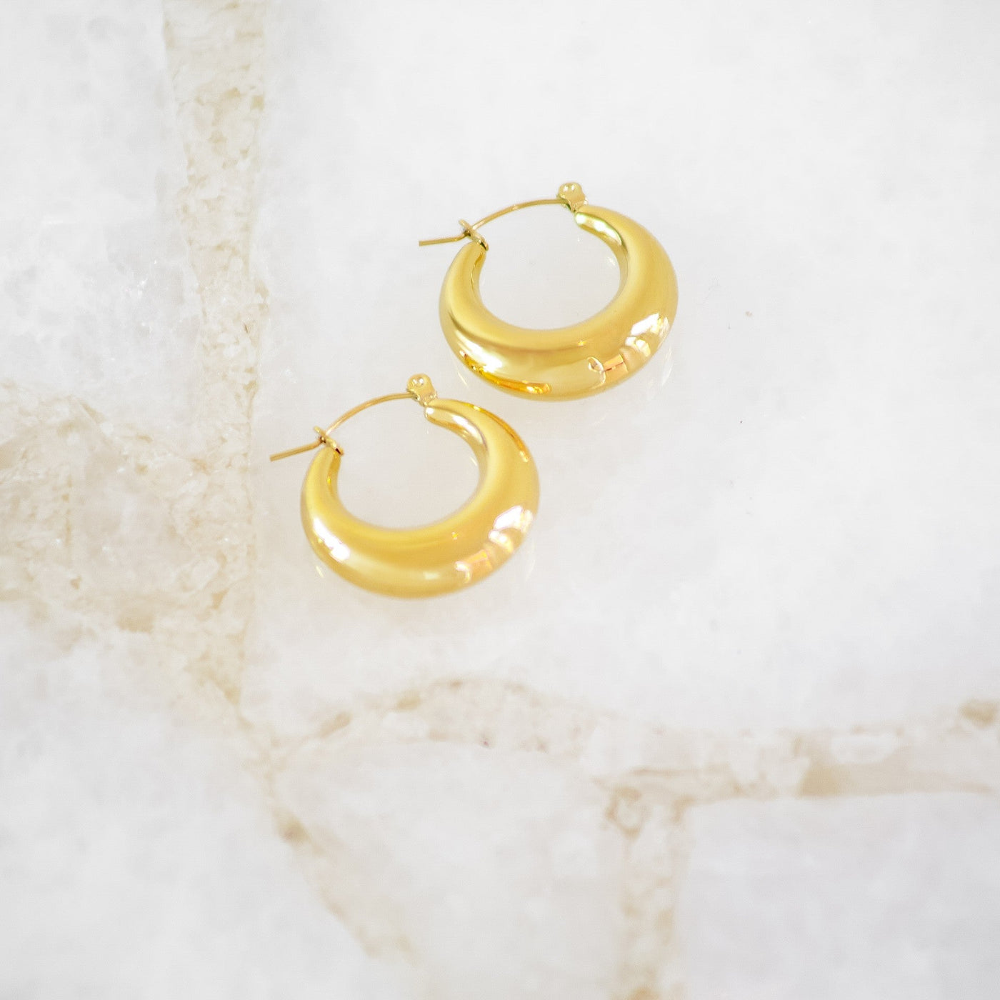 Waterproof tapered chunky hoop earrings - Maids to Measure