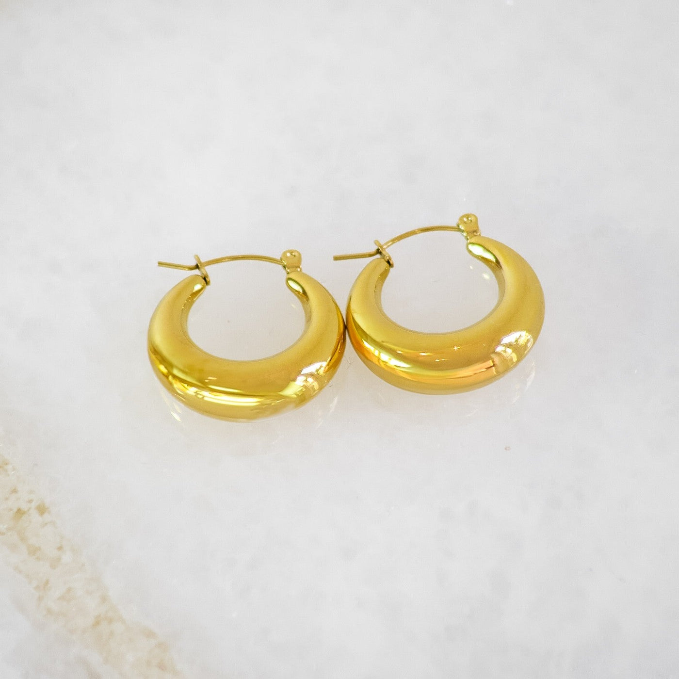 Waterproof tapered chunky hoop earrings - Maids to Measure